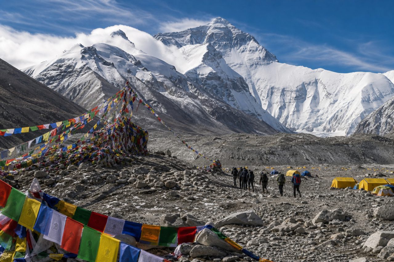 Everest Base Camp route view in Tibet