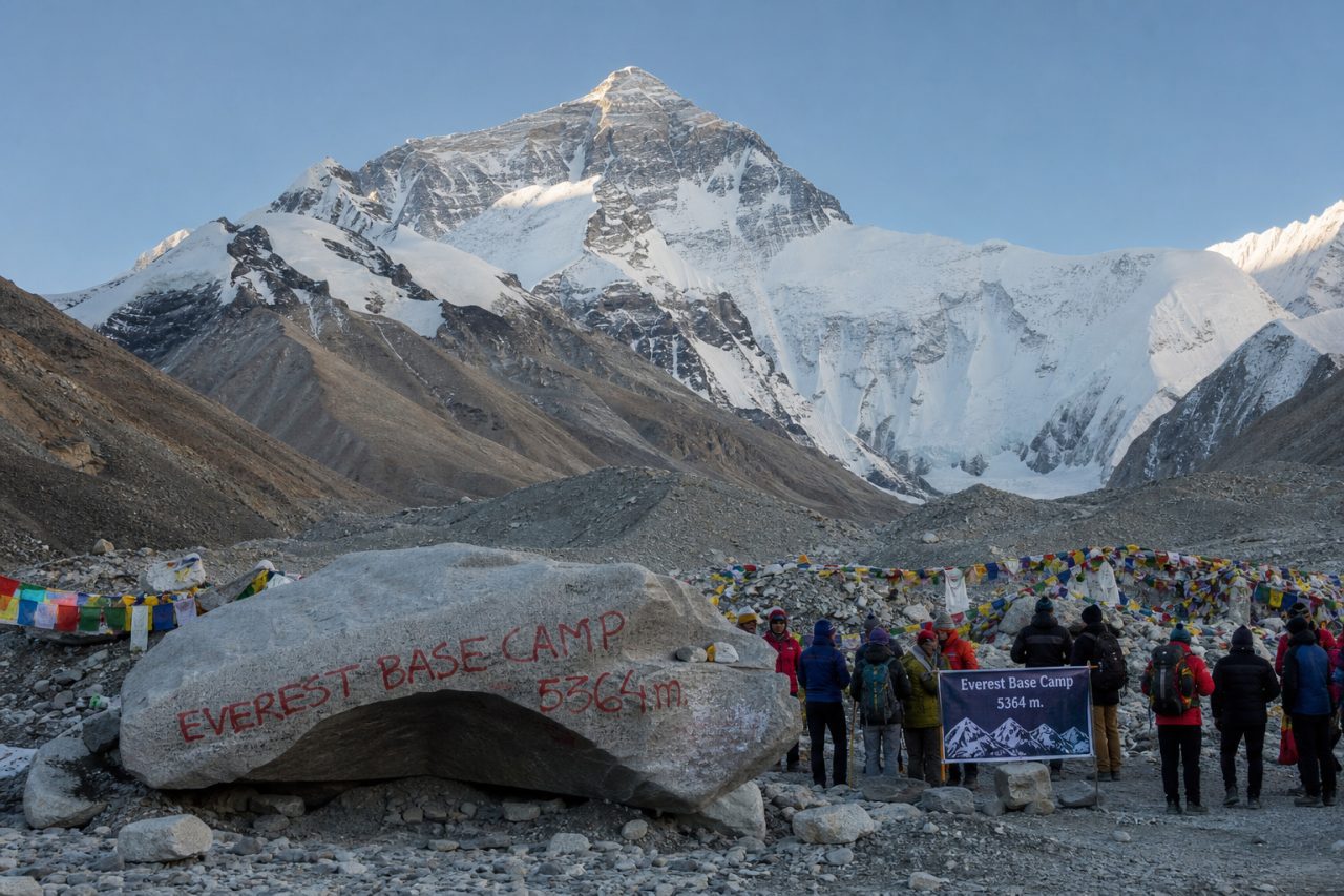 Everest Base Camp route view in Tibet