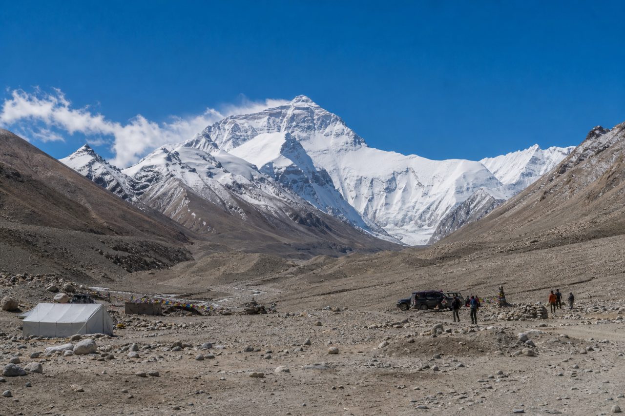 Everest Base Camp route view in Tibet