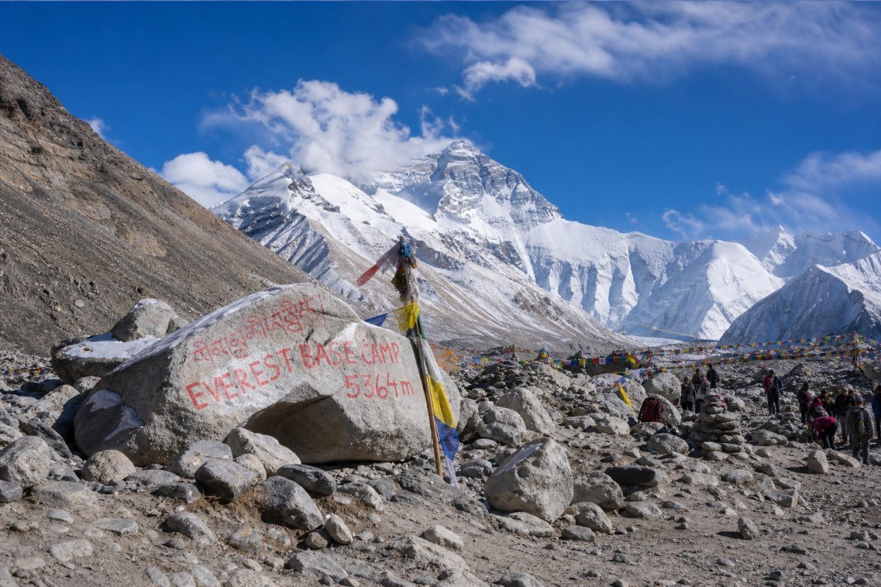 Everest Base Camp route view in Tibet