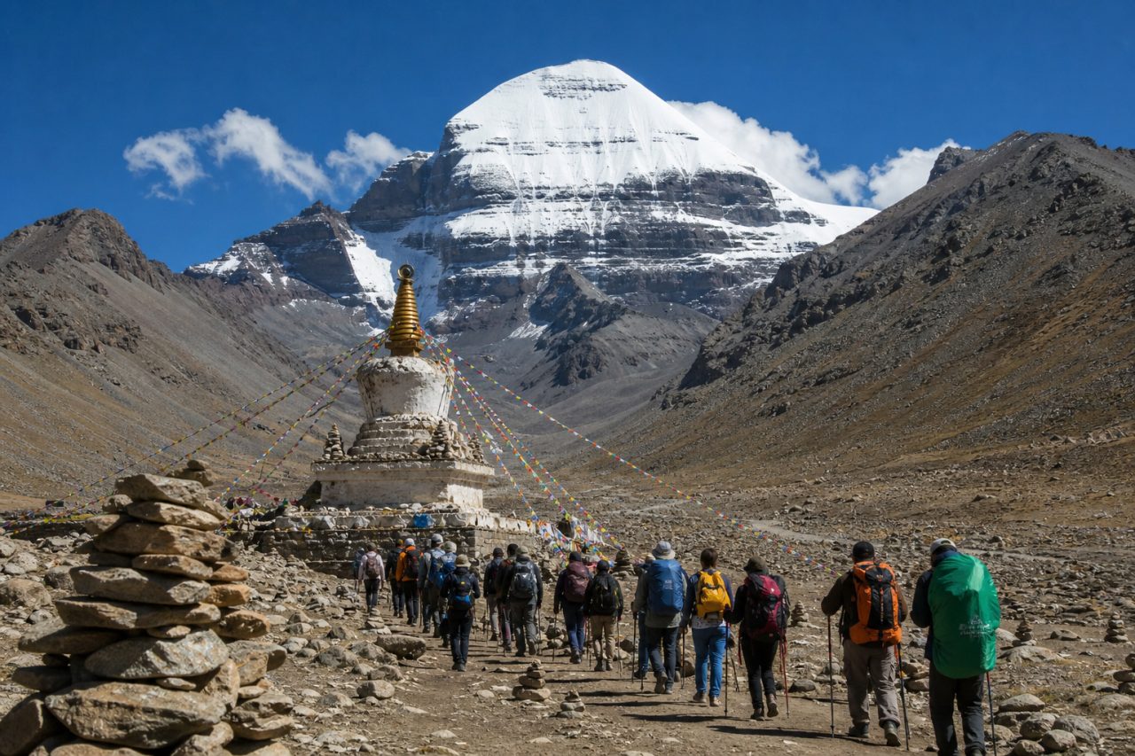 Mount Kailash pilgrimage route in western Tibet