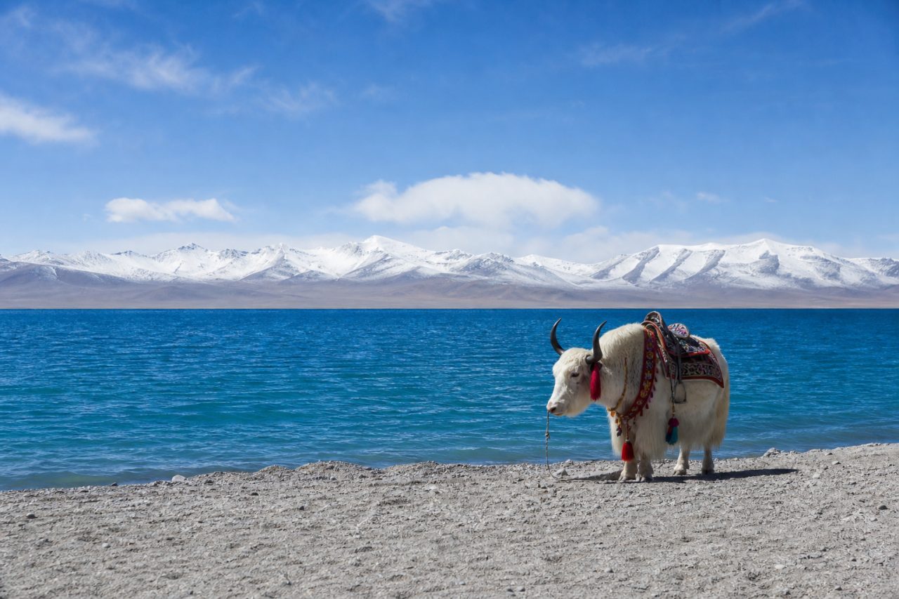 Namtso Lake scenery on the Tibetan plateau