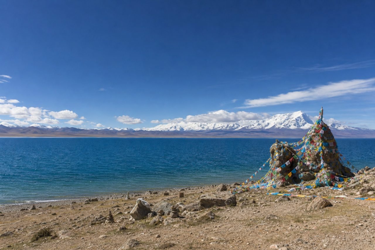 Namtso Lake scenery on the Tibetan plateau