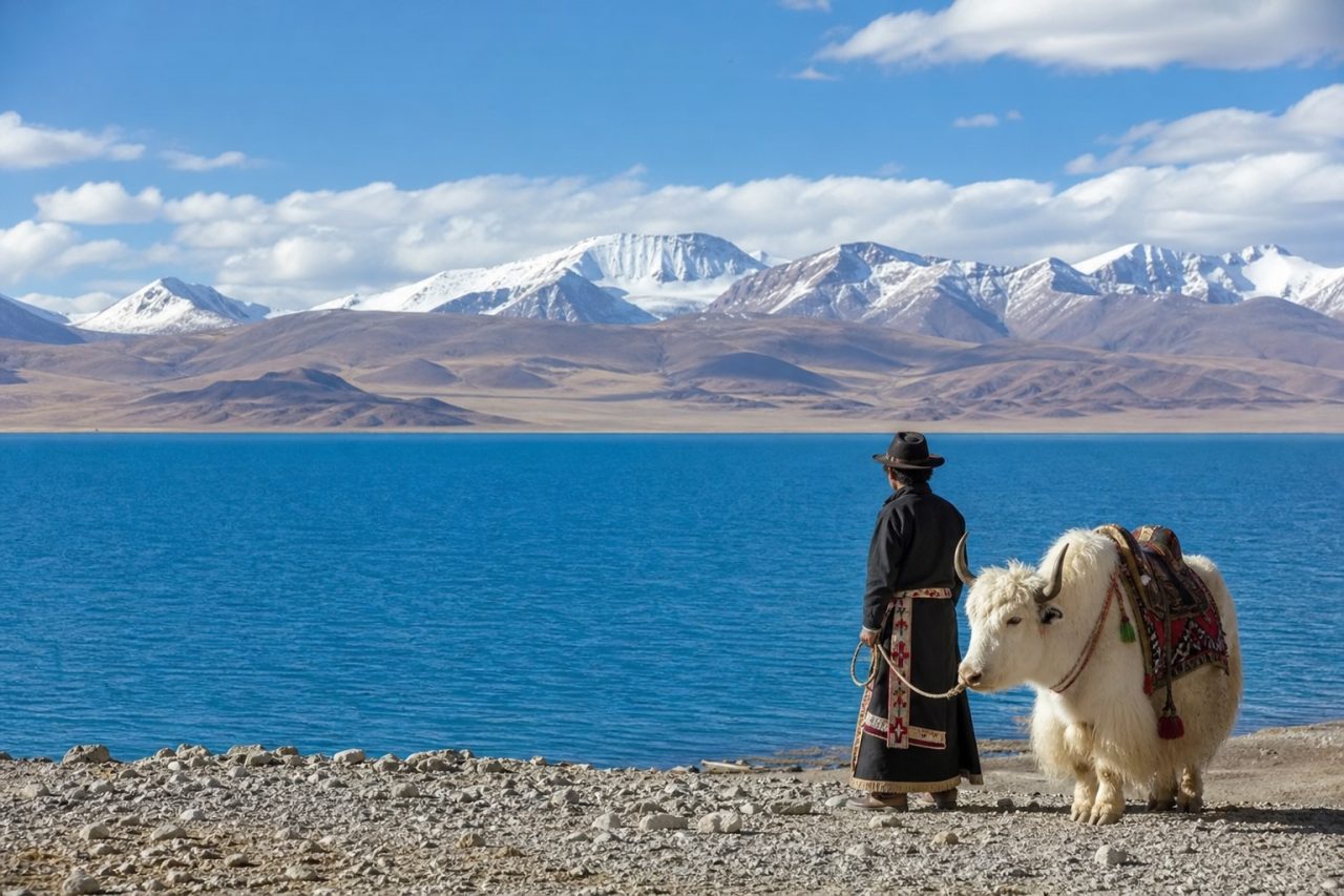 Namtso Lake scenery on the Tibetan plateau
