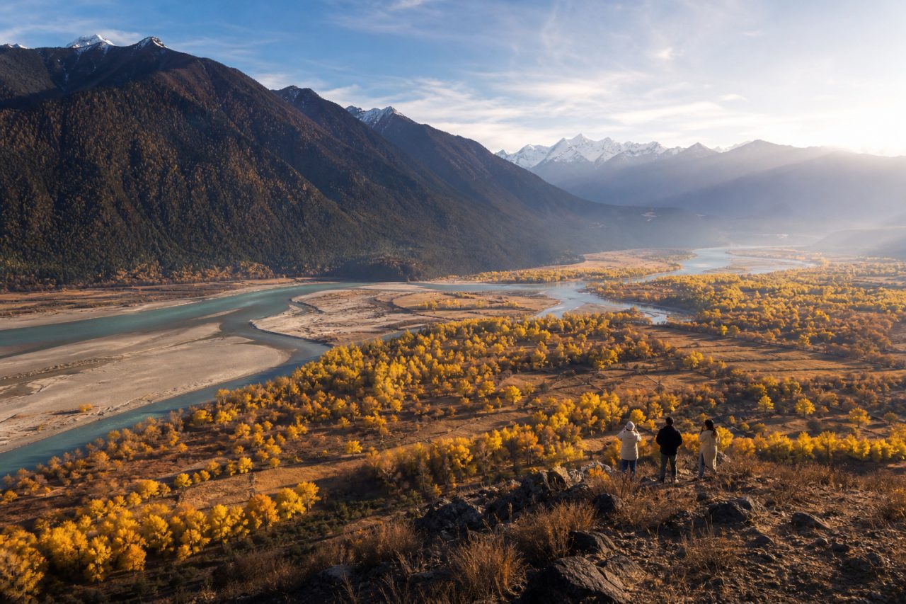 Nyingchi autumn scenery in October Tibet travel season