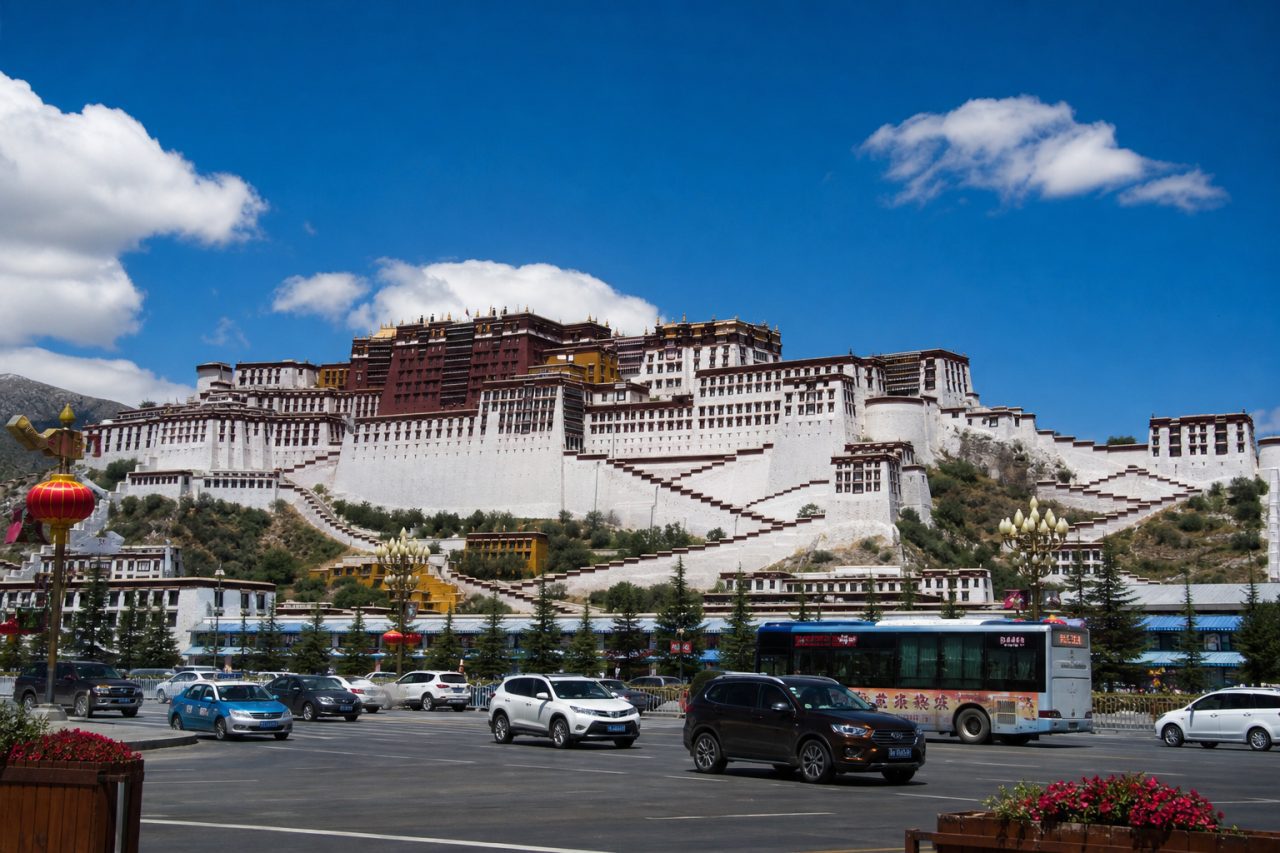 Potala Palace street view in Lhasa