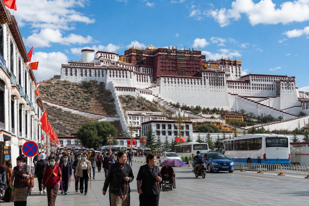 Potala Palace rising above Lhasa on a clear day, a classic first-stop destination for many Tibet travelers