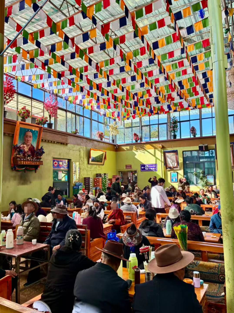 Tibetan cuisine served during the travelers Tibet journey, showing local dishes and table setting