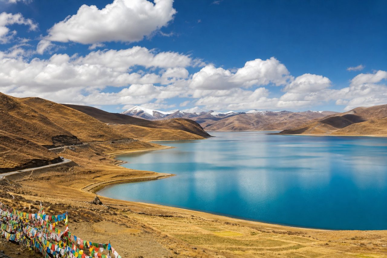 Yamdrok Lake scenery in September Tibet travel season