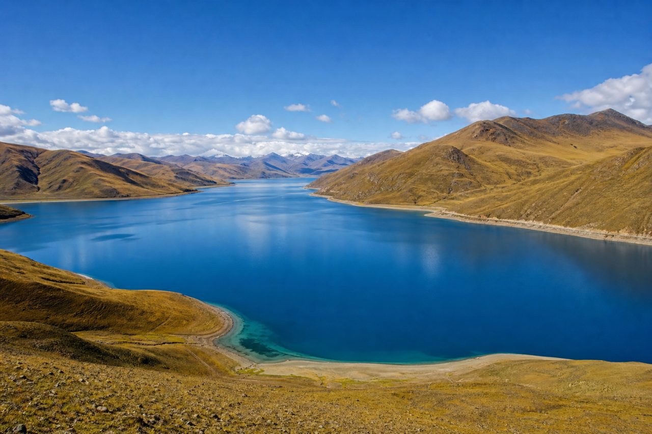 Yamdrok Lake scenery in September Tibet travel season