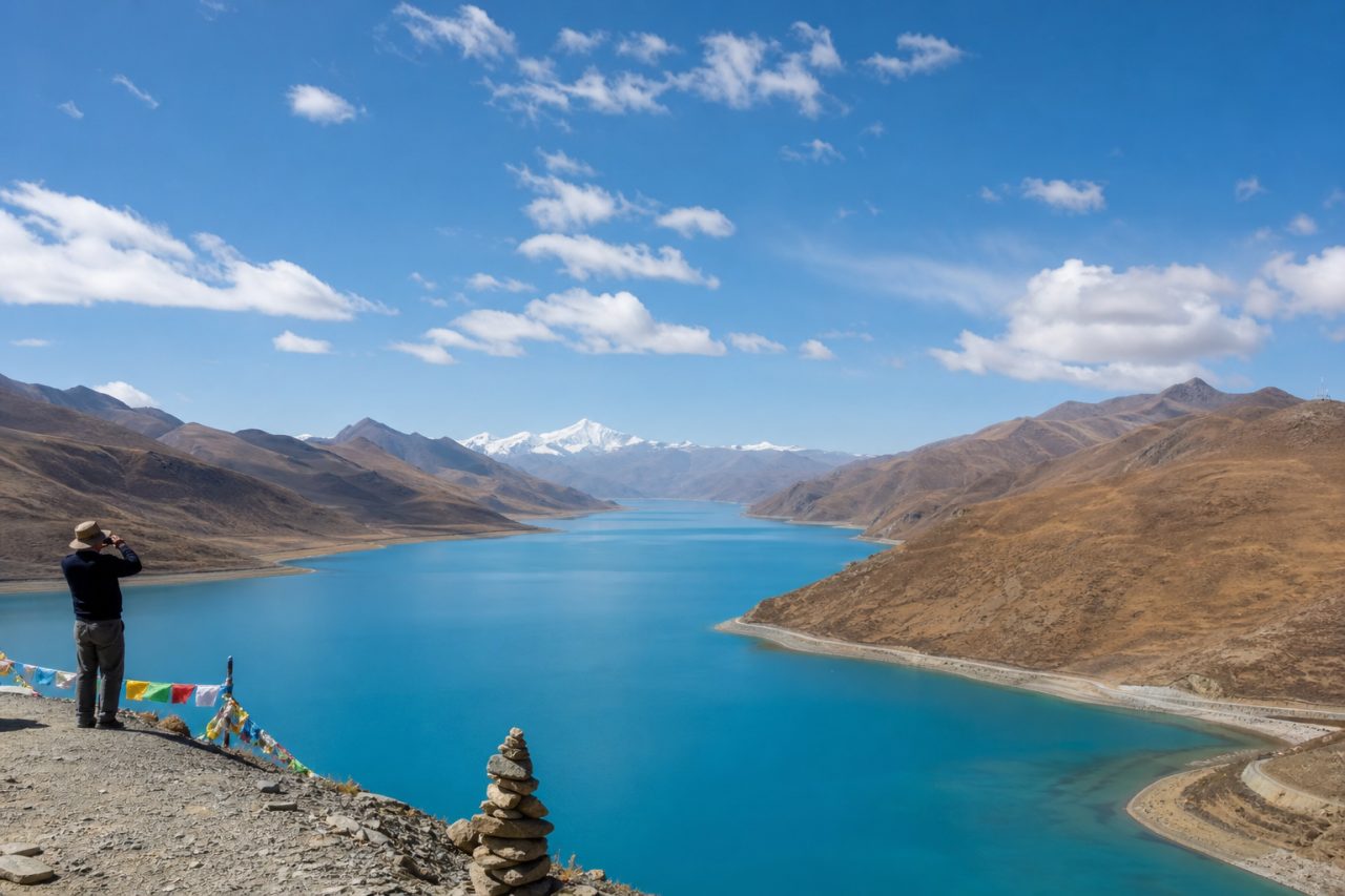 Yamdrok Lake viewpoint in Tibet
